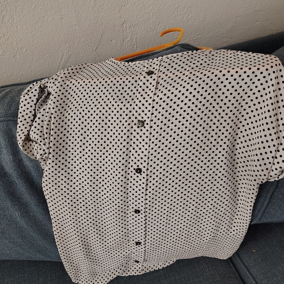 Jon & Anna - Polka Dot Women's Top size large black and white - Picture 2 of 8